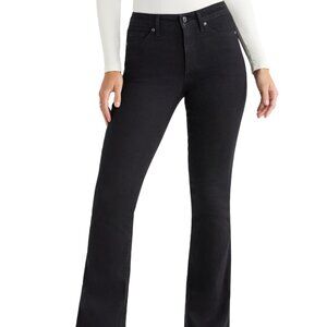 Women's Jeans Sofia Vergara Flare Leg High Rise Button Zip Melisa Pockets Black